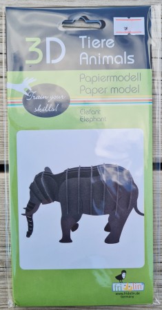 3D-papirmodell, elefant
