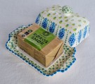 Smørbutt, smørfat, kvit-blå-grøn thumbnail