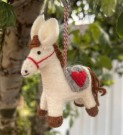 Hest med hjarta, julepynta, tova ull thumbnail