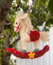 Hest, gyngehest, julepynta, tova ull thumbnail