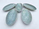 Wonki Ware, avlang skål, (pebble olive dish), 1-5 Turkis thumbnail