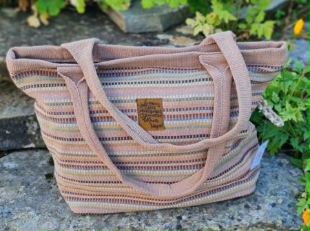 Tøyveske, ljose naturfargar, Fair Trade
